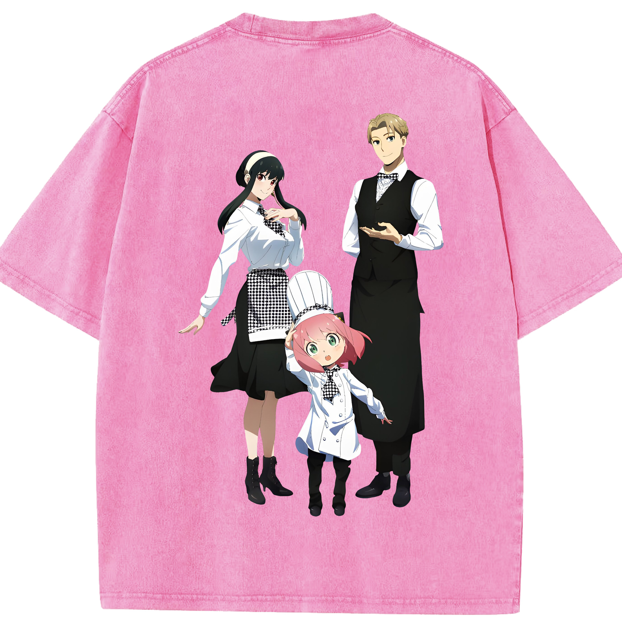 （画像用） SPY×FAMILY间谍家家酒 綿100% ヴィンテージ風 半袖Tシャツ（背面プリント）